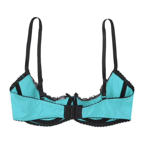 Trendy Adjustable Bow Lace Push Up Balconette Bra