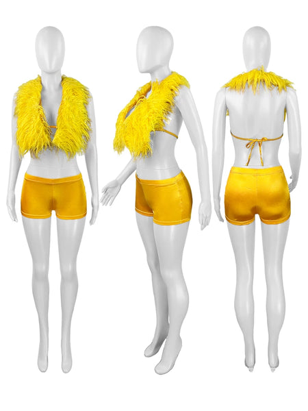 Trendy Two Piece Patchwork Faux Fur Vest