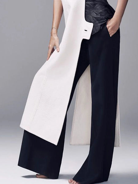 Trendy Sleeveless Slit Maxi Cami Blouse