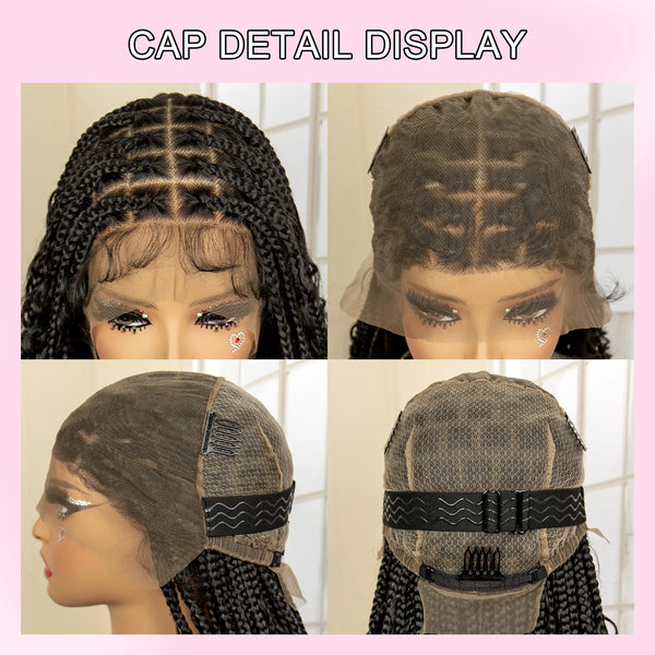 Trendy Knotless 36 Inches Long Boho Braided Wig With Baby Hair