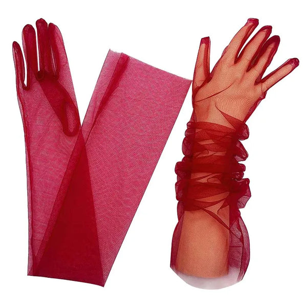 Trendy Transparent Ultra Thin Long Dress Gloves