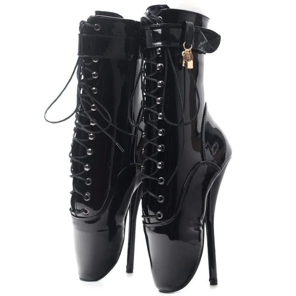 Trendy Goth Ballet Lace up Ankle Boots