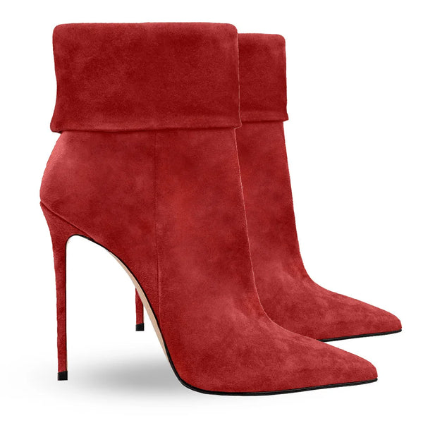 Trendy Cuffed Pointed High Heel Boots
