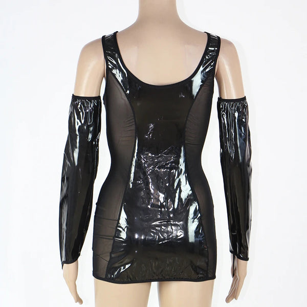 Trendy Black Exotic Bandage Mesh Lingerie