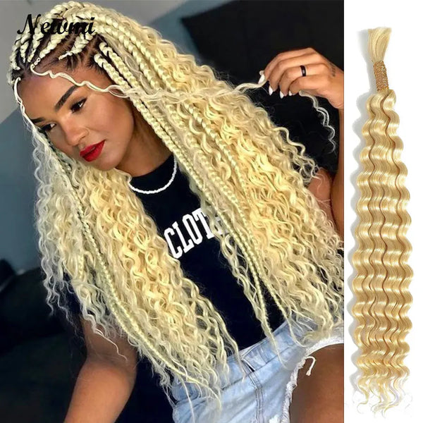 Trendy Crochet Boho Blonde Human Hair Bulk