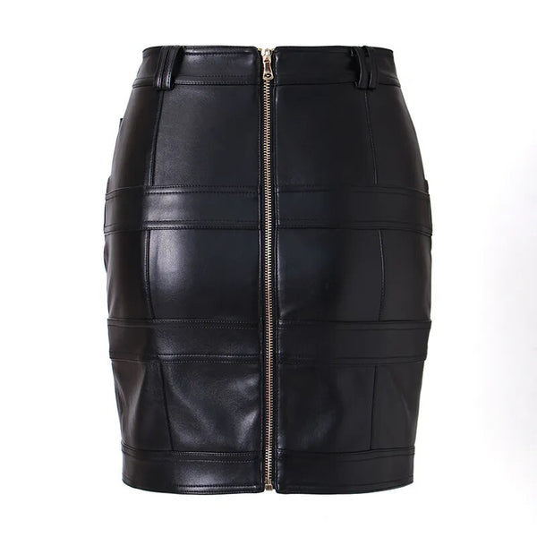 Trendy Black Plaid High Waist Mini Skirt