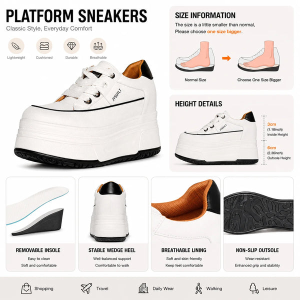 Trendy High Heel Platform Sneaker Shoes