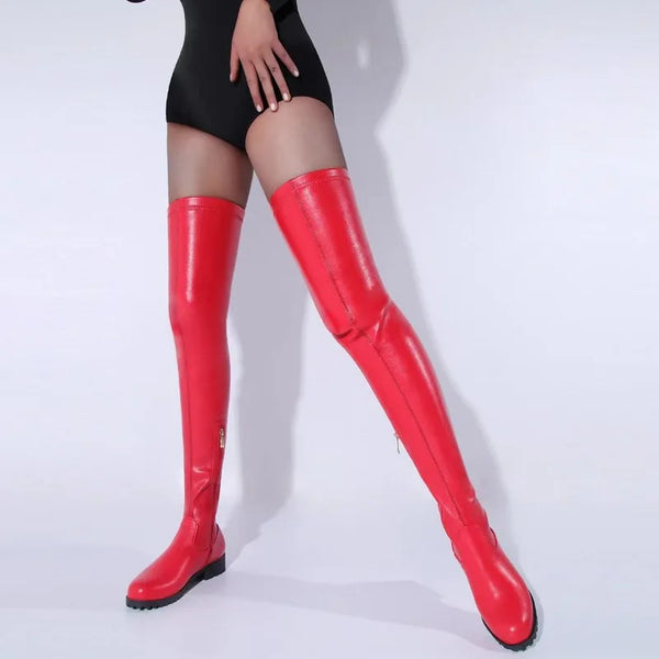 Trendy Square Heel Over The Knee High Boots - TrendsetterbyTracy Boutique