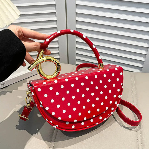 Trendy Polka Dot Crossbody Messenger Bag