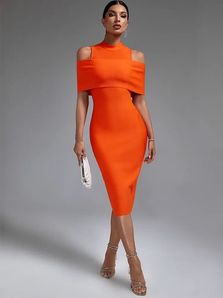 Trendy Off The Shoulder Orange Formal Dress