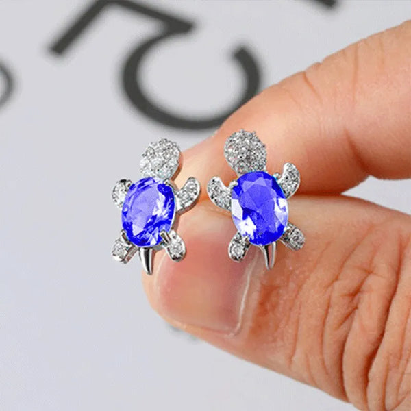 Trendy Free Yourself  3pcs Silver-plated Turtle Shape Diamond