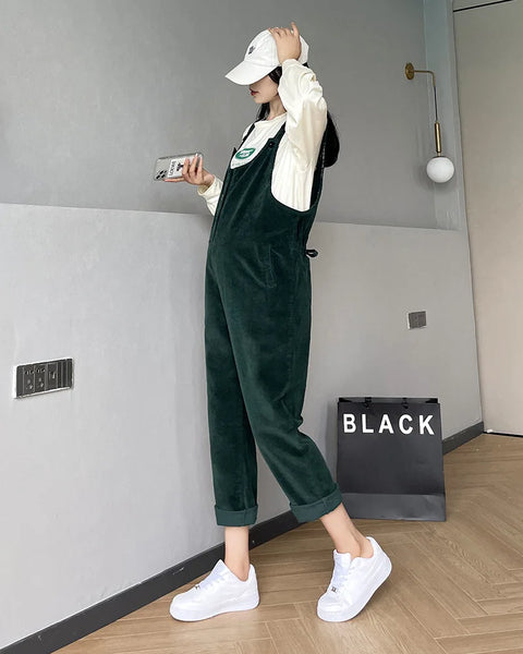 Trendy Maternity Corduroy Overall Pants