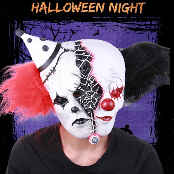 Trendy Double Head Clown Halloween Mask