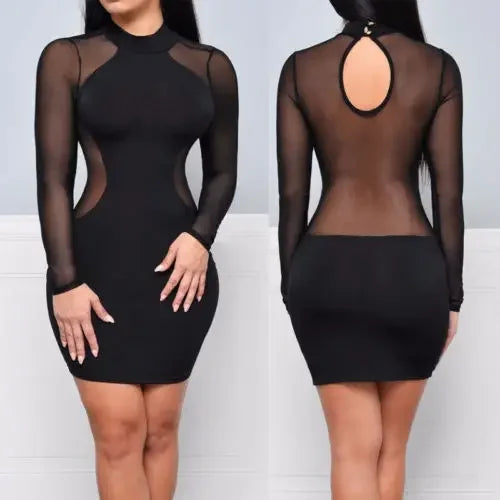 Trendy Casual Long Sleeve Backless Party Dress