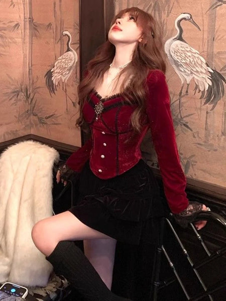 Trendy Lace Patchwork Fairy Style Blouse