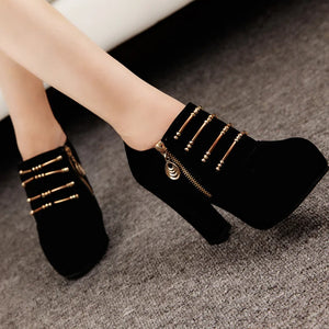 Trendy Casual High Heel Ankle Pumps Boots