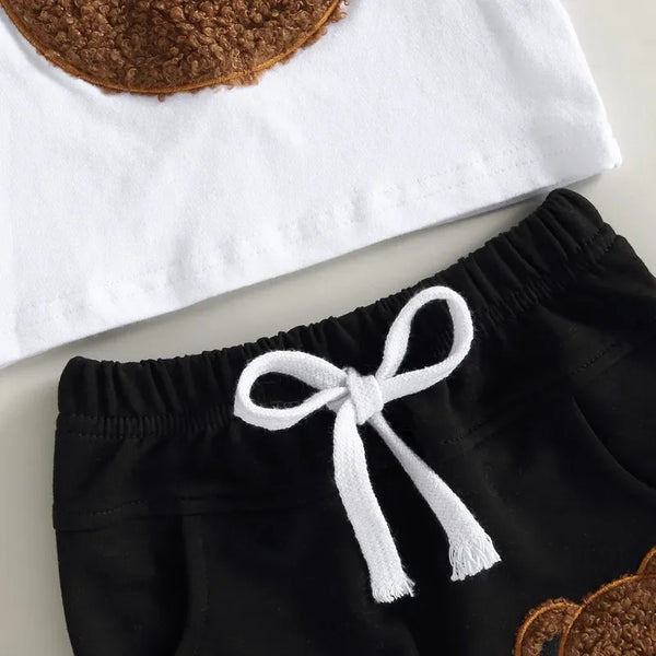 Trendy 0-24months 2-Piece Bear Pattern Shorts Set