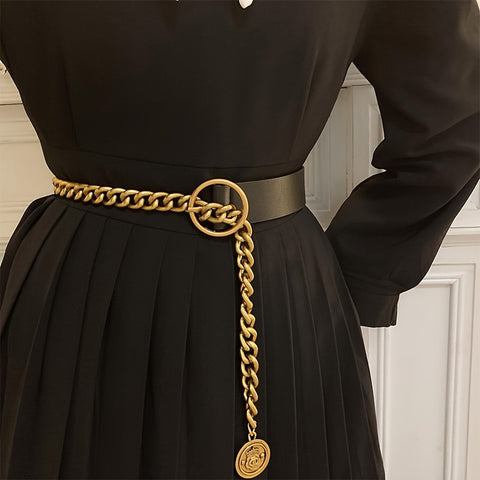 Trendy Metal Pendant Link Chain Belt