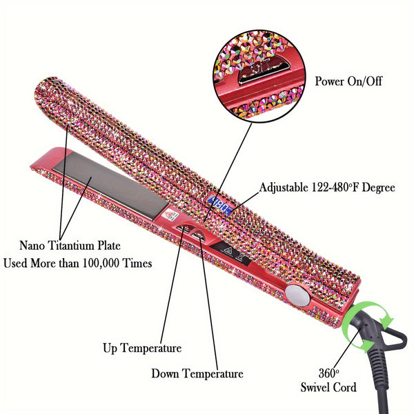 Trendy Glitter Design  2 -in-1 Hair Curler Flat Irion