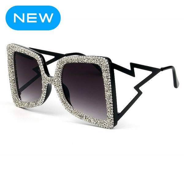Trendy Big Frame Bling Sunglasses