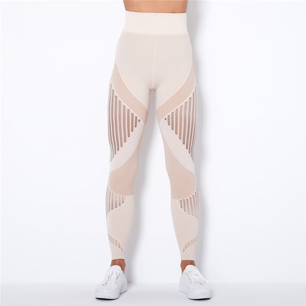 Trendy Mesh High Waist Seamless Leggings