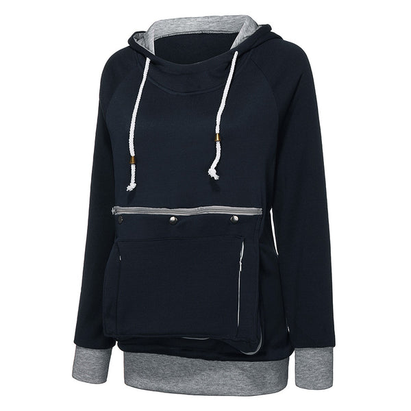 Trendy Pouch Sweatshirt With Hoodie