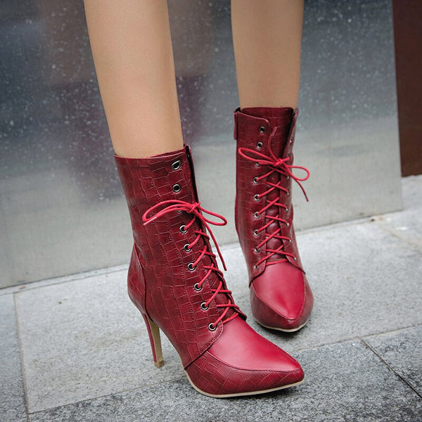 Trendy Ankle High Heel Boots