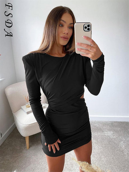 Trendy Hollow Out Mini Dress