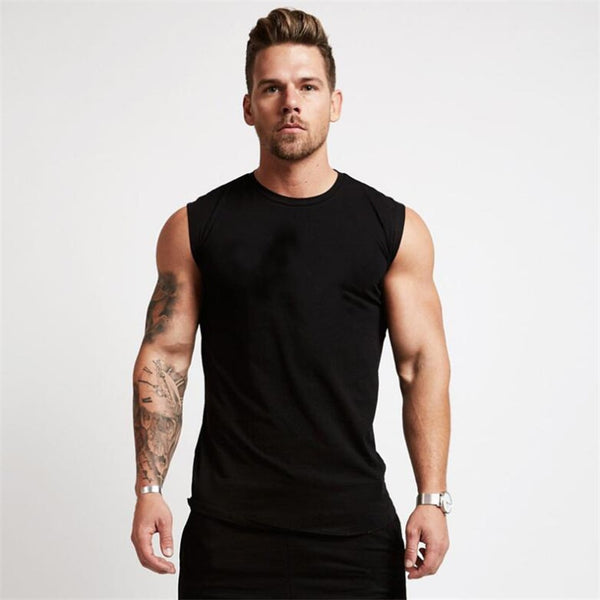 Trendy Solid Color Fitness Tank Top For Men