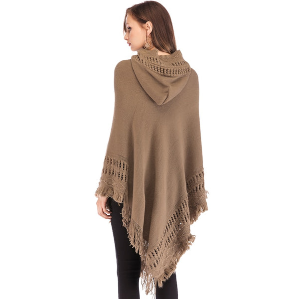 Trendy Casual Poncho Knitted Sweater