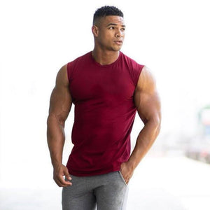 Trendy Solid Color Fitness Tank Top For Men