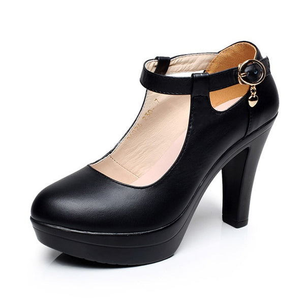 Trendy Mary Jane Leather Platform Shoes