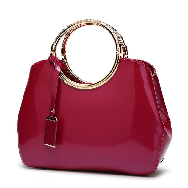 Trendy Patent Leather Crossbody Handbag