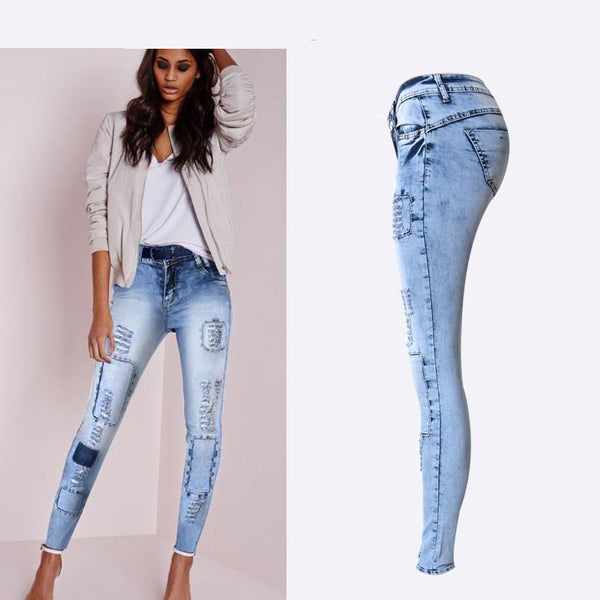Trendy Rigid Low Waist Pencil Denim Jeans