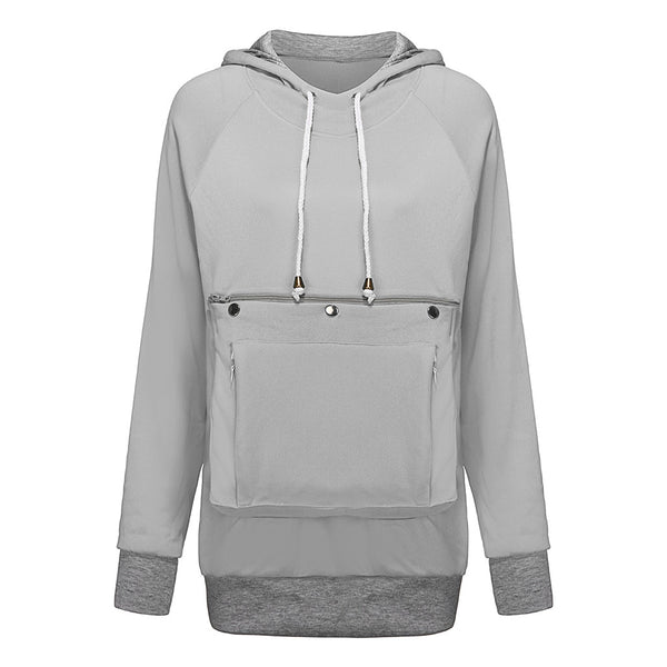 Trendy Pouch Sweatshirt With Hoodie