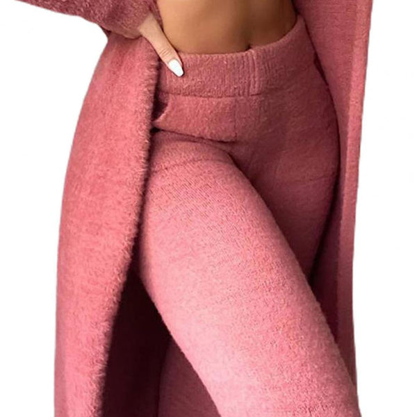 Trendy Cardigan Set With Crop Top And Bottom Pants Set