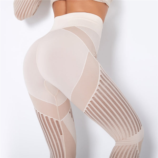 Trendy Mesh High Waist Seamless Leggings