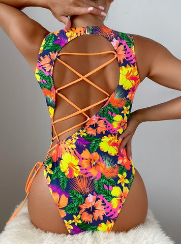 Trendy Floral One Piece Swimsuit