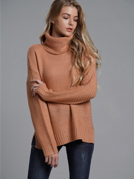 Trendy Knitted Turtleneck Sweater