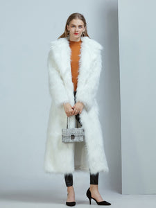 Trendy Long Faux Fur Coat