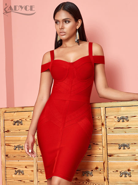 Trendy Red Bandaged Mini Party Dress