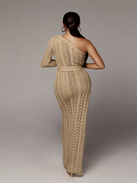Trendy Knitted Long Crochet Dress