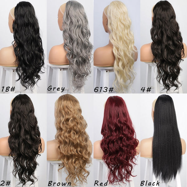 Trendy 26 Inches Long Body Wave Clip In Ponytail