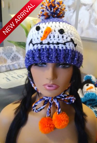 Trendy Frosty Beanie Crochet Hat With Pom Pom