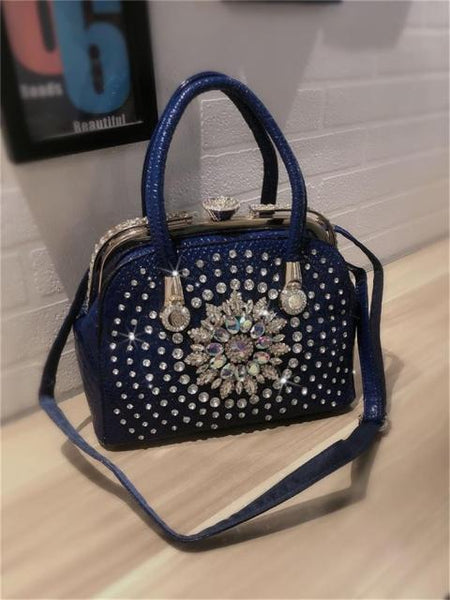 Trendy Fashion Diamond Leather Handbag