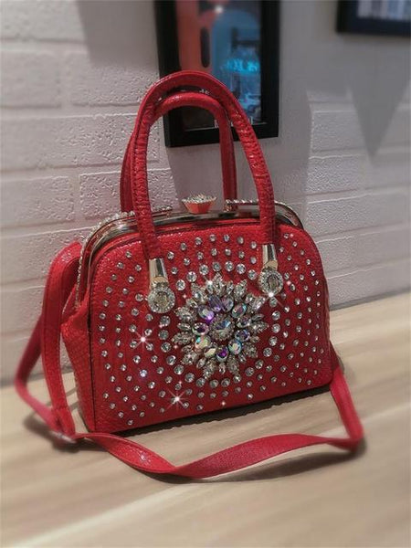 Trendy Fashion Diamond Leather Handbag