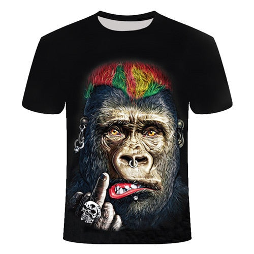 Trendy Men's 3D Monkey T-shirt