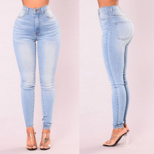 Trendy Denim Skinny High Waist Jeans