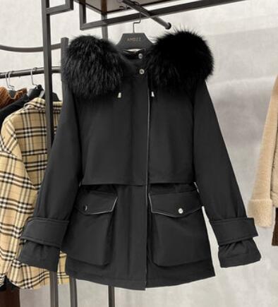 Trendy Faux Fur  Large Hooded Coat