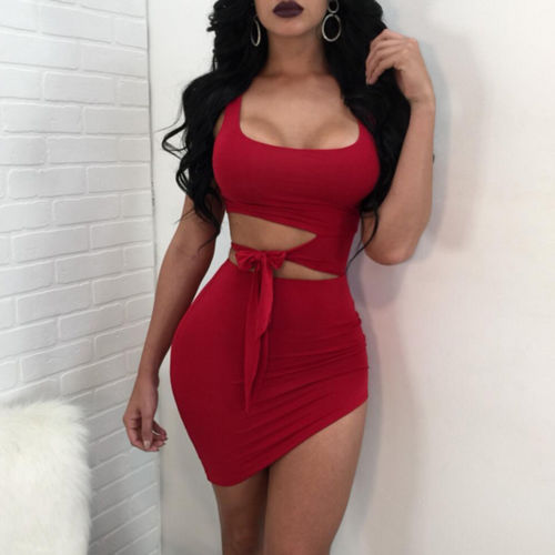 Trendy High Waist Sexy hollow Out Party Dress